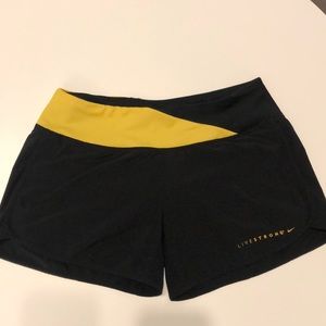 Nike LIVESTRONG Black & Yellow Athletic Shorts - Women's